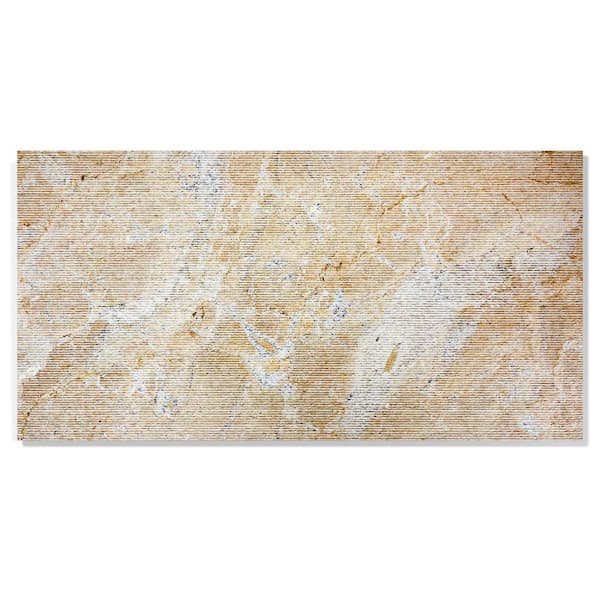 Unbranded Vitra FS Yellow Beige 12 in. x 24 in. Finished Marble Natural Stone Look Floor and Wall Tile (8 sq. ft./Case)