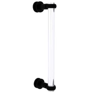 Clearview 12 in. Single Side Shower Door Pull with Twisted Accents in Matte Black