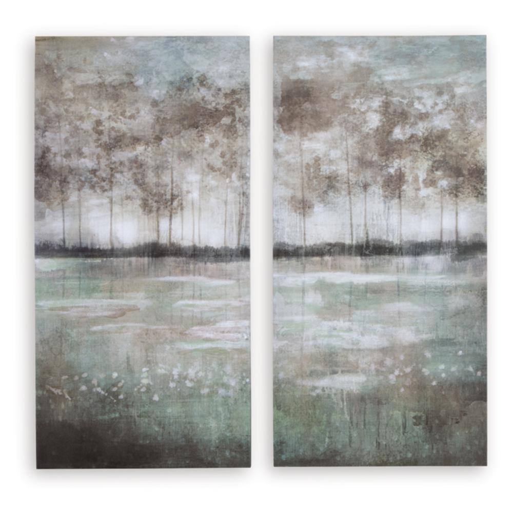 【新品、本物、当店在庫だから安心】 Signature DESIGN BY ASHLEY Marksen 2-Piece Unframed Nature 絵画