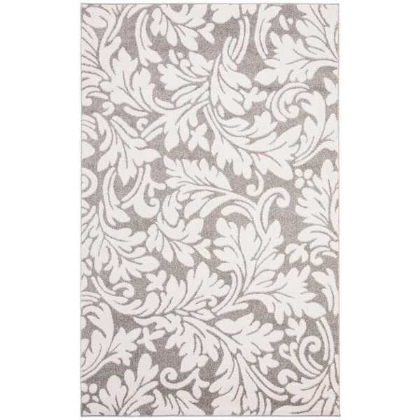 SAFAVIEH Amherst Dark Gray/Beige 5 ft. x 8 ft. Floral Geometric Area Rug