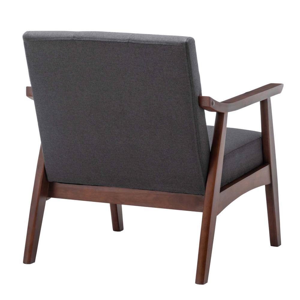 Espresso Elegance 28" Dark Gray Fabric Accent Chair
