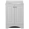 24.50 in. W Bath Vanity in White with Cultured Marble Vanity Top in White with White Basin