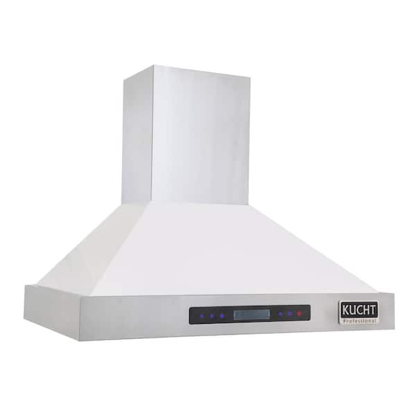 Professional 36 in. 900 CFM Ducted Wall Mount Range Hood with Light in White