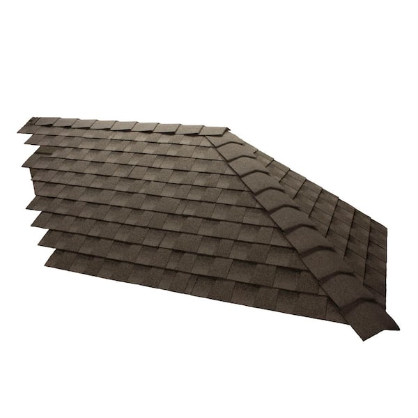 TimberCrest 10 in. W Birchwood Bullnose Hip and Ridge Shingle (20 Lin. Ft. per Bundle)