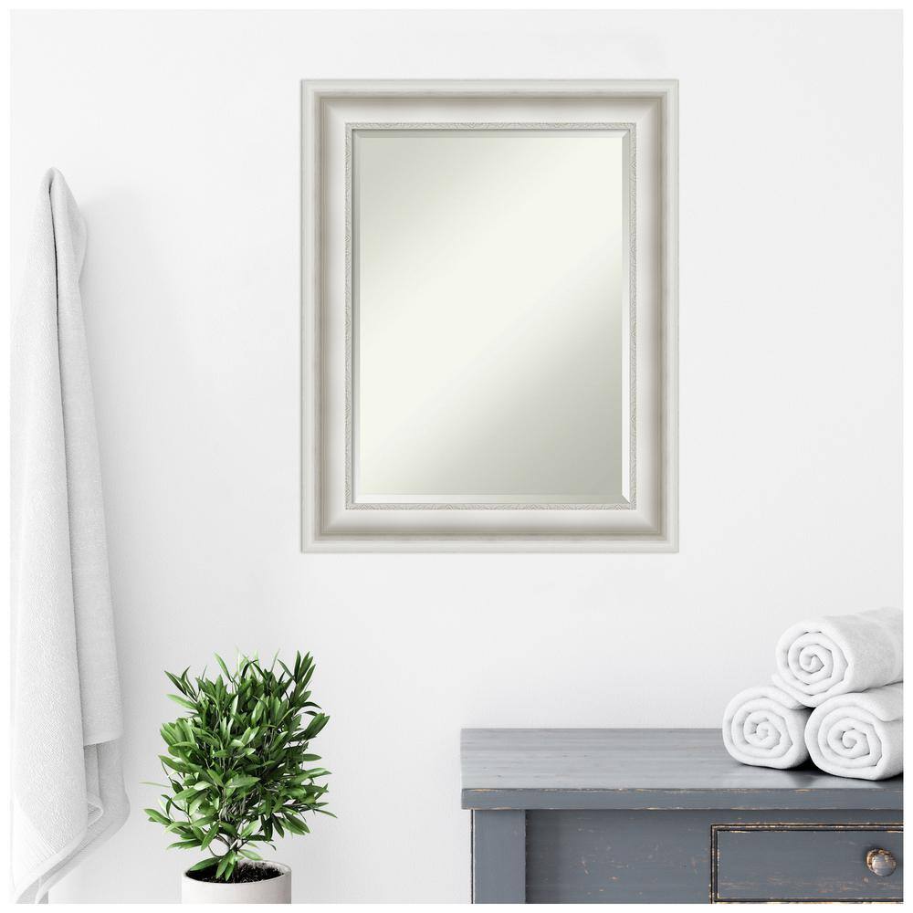 Amanti Art 24"x30" Parlor Framed Bathroom Vanity Wall Mirror White: Modern Rectangle, No Assembly Required