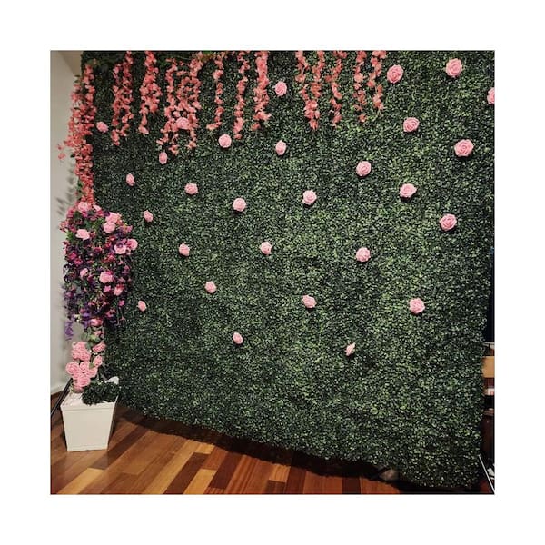 20 In x 20 In 12-Piece Artificial Boxwood Wall Panels Grass Wall