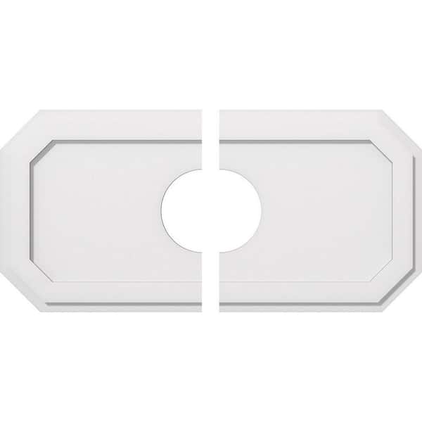 Ekena Millwork 34 in. W x 17 in. H x 7 in. ID x 1 in. P Emerald Architectural Grade PVC Contemporary Ceiling Medallion (2-Piece)