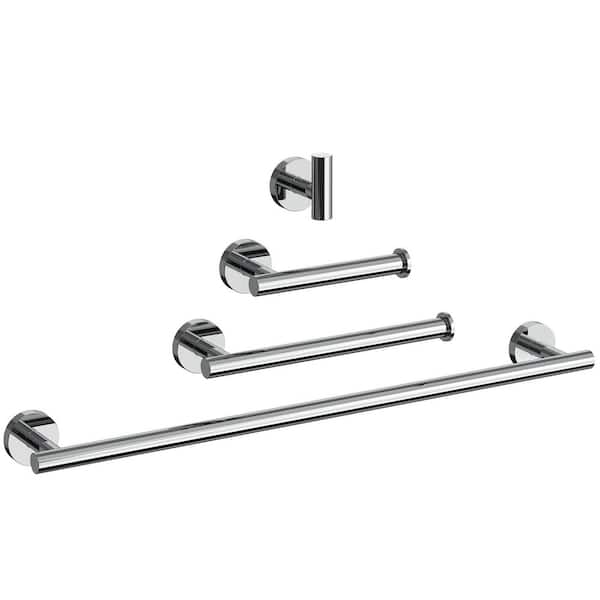Single-Handle 2-Spray Square 10 in. Dual Shower Head Wall Mount and Handheld 2.5 GPM with Towel Rack in Chrome