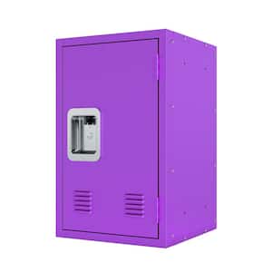 1-Tier Steel School Locker in Purple, Detachable Compact Storage Cabinet (15 in. D x 15 in. W x 24 in. H)