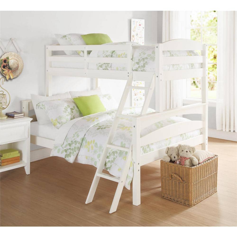 Dorel Living Brady Twin Over Full White Wood Bunk Bed -  FA6940W