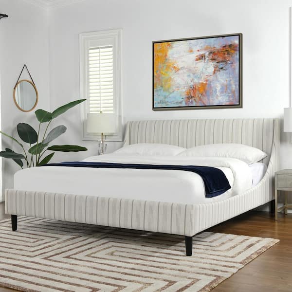 Jennifer Taylor Aspen 75 5 In White, White Tufted King Size Platform Bed