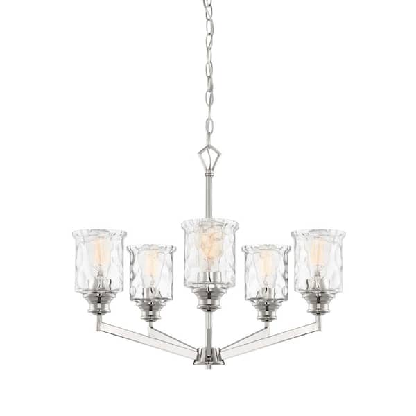 Drake 5-Light Polished Nickel Classic Classic Chandelier for Dining Areas with No Bulbs Included