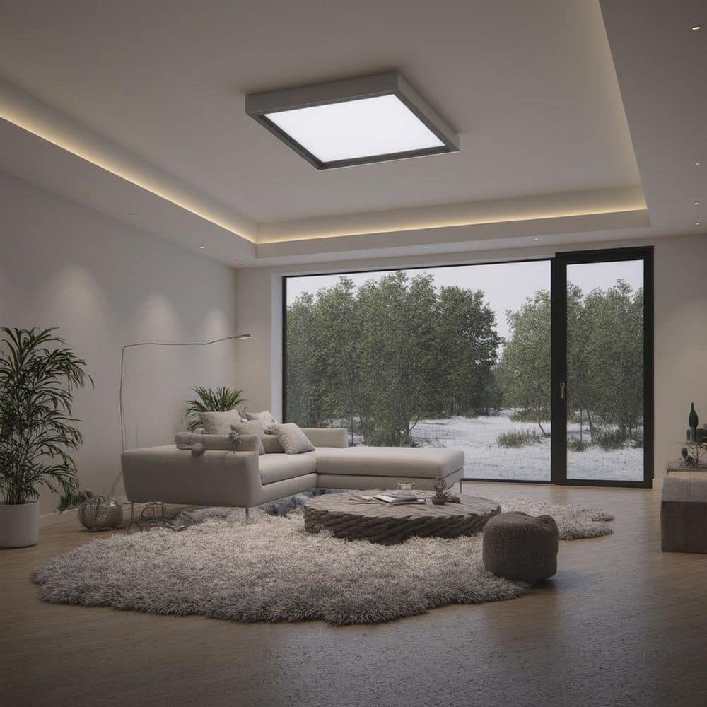 Coal Black 7.5" Slim LED Flush Mount Ceiling Light for Indoor/Outdoor