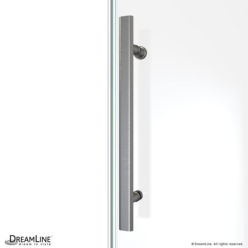 Seneca 48" Frameless Sliding Shower Door in Brushed Stainless Steel