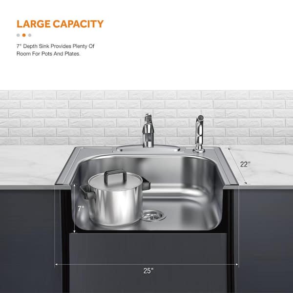 Cashel 25 in. x 22 in. x 14.5 in. ABS Plastic Drop-In Sink 1970-33-01 - The  Home Depot