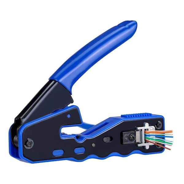 Lukyamzn Crimp Tool Kit Ethernet Crimper for Pass Through RJ45 Connectors with Cat 6 Connectors Multi-Function Network Tool Kit