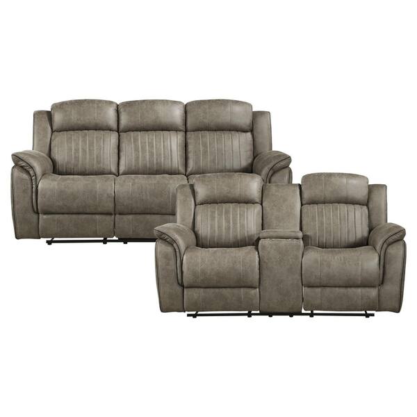 EVERGLADE HOME Morelia 157.5 in. W Round Arm Microfiber Rectangle Sofa in Brown