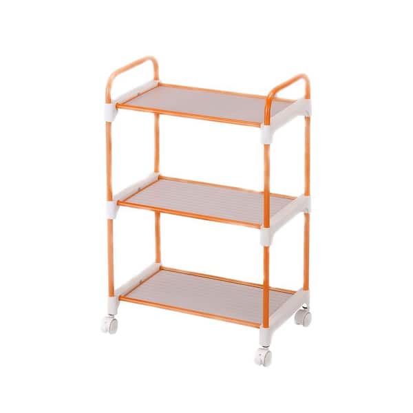 ORE International Orange Kitchen Cart With Shelf