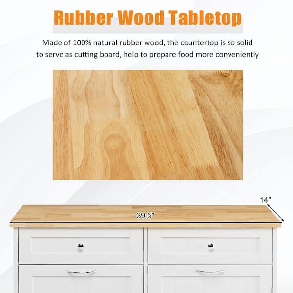 Rubber Wood Kitchen Trash Cabinet with Single Trash Can Holder and