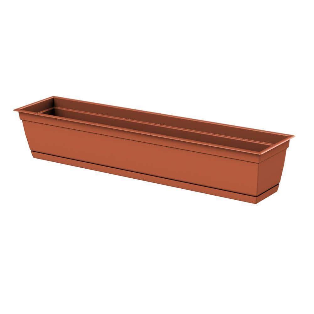 7.90 in. x 36.00 in. Clay Plastic Window Box (12-pack)