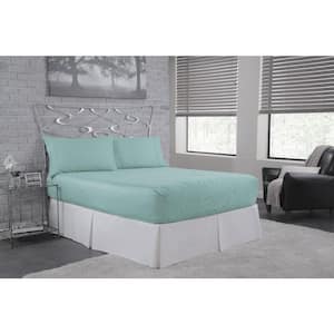 4-Piece Spa Solid Jersey Knit Cotton Full Sheet Set