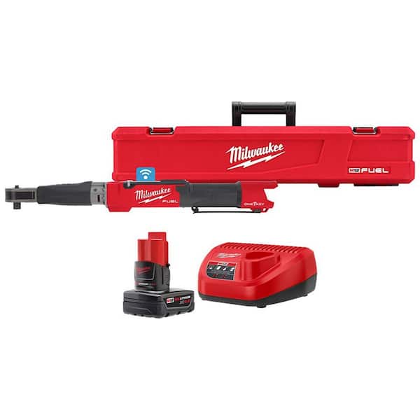 Milwaukee M12 FUEL One-Key 12-Volt Lithium-Ion Brushless Cordless 1/2 in. Digital Torque Wrench with 4.0 Ah Battery and Charger
