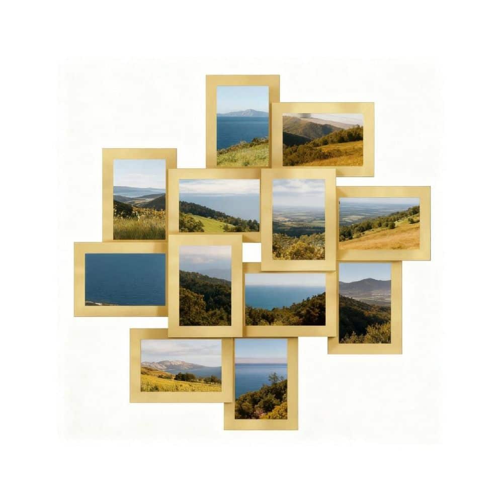 12-Pack 4 in. x 6 in. Gold Wood Collage Frame for Wall Decor