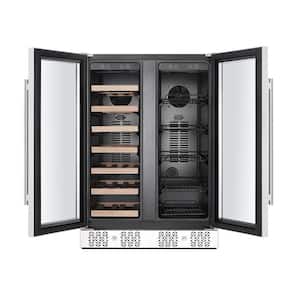24 in. Dual Zone 4.3 cu. ft. Capacity 20-Bottle Wine and 78-Can Beverage Cooler Refrigerator in Stainless Steel
