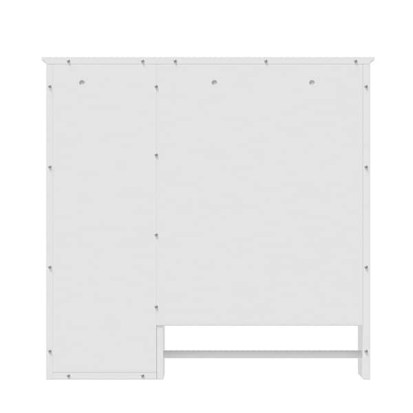 FAMYYT 29 in. W x 28 in. H Black Rectangular Surface Mount Medicine Cabinet with Mirror, Adjustable Shelves