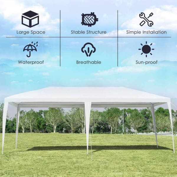 CONPE10 ホワイト Steel Frame Canopy - 10 x 10', White H-2674W - Uline
