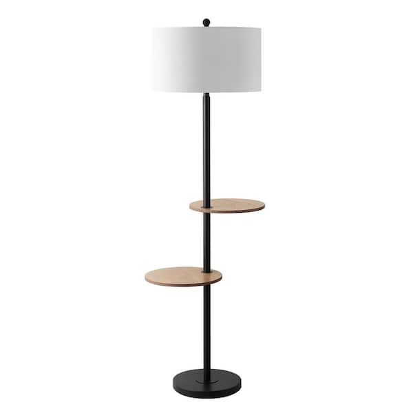 SAFAVIEH Kelsen 62.75 in. Matte Black Floor Lamp