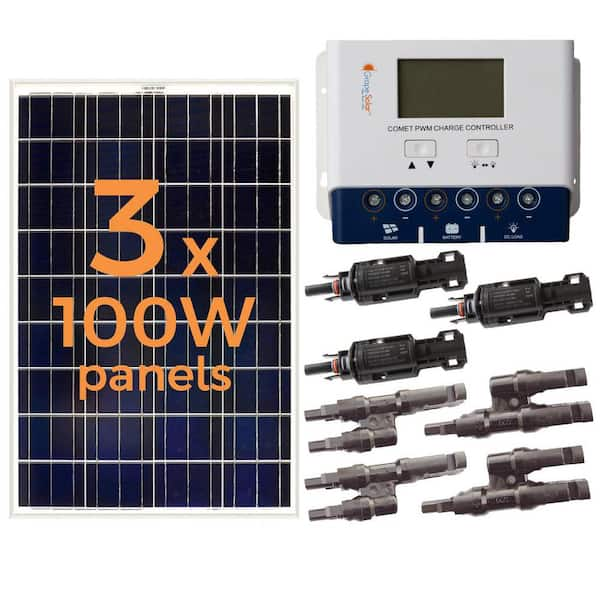 Grape Solar 300-Watt Off-Grid Solar Panel Kit-GS-300-KIT - The Home Depot