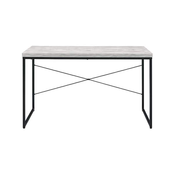 Venetian Worldwide Jurgen 47 in. Rectangular Metal Black and Antique White Writing Desk