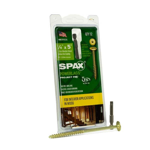 SPAX 1/4 in. x 5 in. Interior Washer Head Structural Wood Lag Screws ...