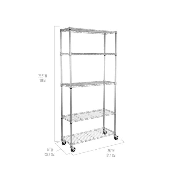 Seville Classics UltraDurable 5-Tier Commercial NSF certified Steel ...