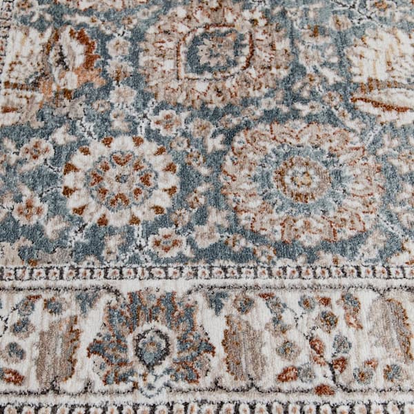 Home Decorators Collection Reynell Light Blue 6 ft. x 9 ft. ft. Floral ...