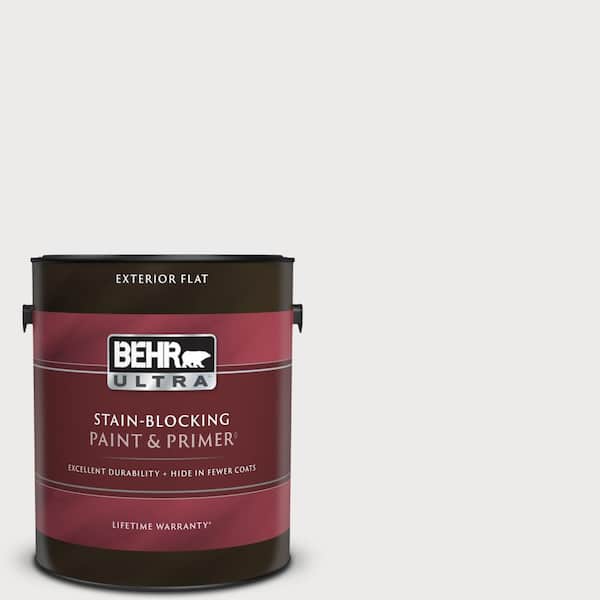 BEHR ULTRA 1 gal. #640E-1 Silver Chalice Flat Exterior Paint & Primer