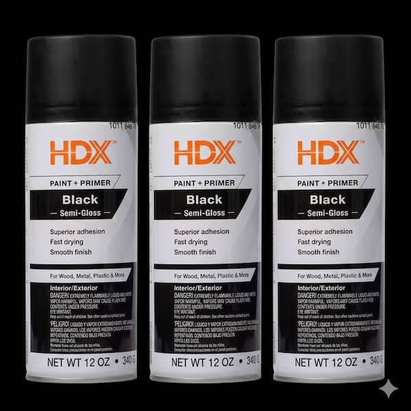 12 oz. Semi-Gloss Black Spray Paint and Primer Combo