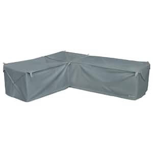 Storigami 83 in. L x 104 in. W x 31 in. H Monument Grey Easy Fold Left-Facing Sectional Cover