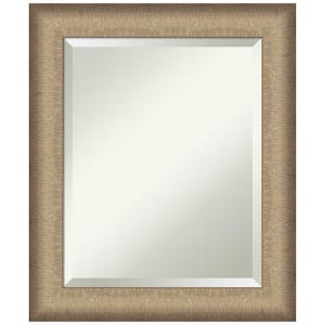 Elegant Brushed Bronze 20.75 in. H x 24.75 in. W Framed Wall Mirror