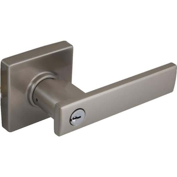 Defiant Westwood Satin Nickel Keyed Entry Door Handle With Square Rose Lp1x200a The Home Depot 1507