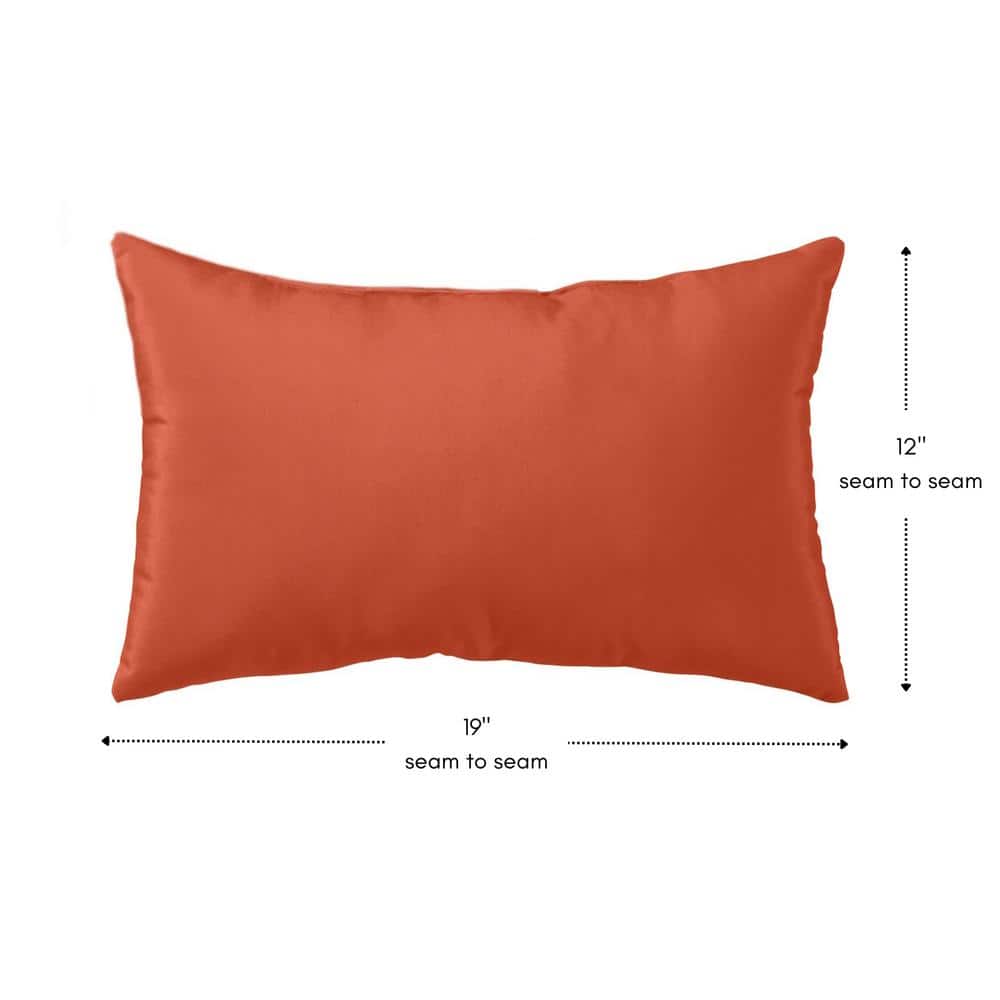 Rust 19 x 12 Inch Outdoor Rectangular Throw Pillows Set