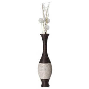 Tall Decorative Floor Vase, PVC Floor Vase, Tall Flower Holder, Brown Floor Vase, Floor Vase 41 in. -Tall