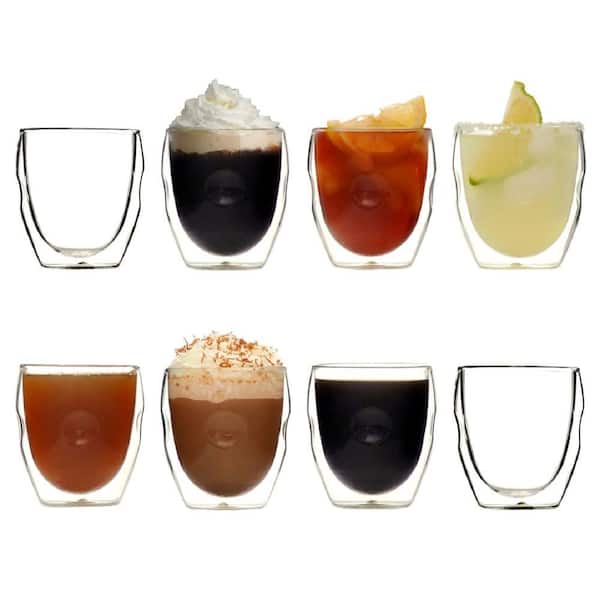 Ozeri Moderna Artisan Series Double Wall Beverage Glasses 8-Ounce Set of 4 