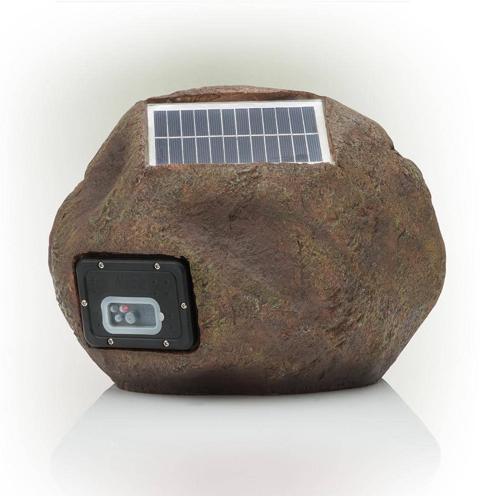 Gray Solar-Powered Outdoor Rock Bluetooth Speaker Set