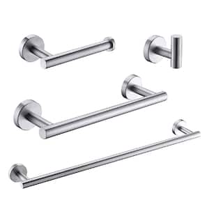 4 Pieces Wall Mounted Stainless Steel Towel Rack in Brushed Nickel