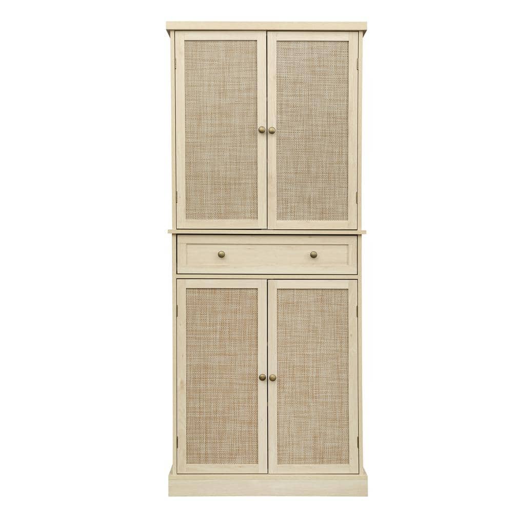 29.93 in. W x 15.75 in. D x 72.33 in. H Brown Linen Cabinet with 1 Drawer, 