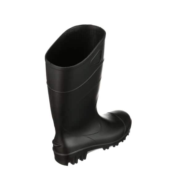 Heartland Men's 15 in. All-Purpose PVC Rubber Boot- Black Size 10 70458-10  - The Home Depot