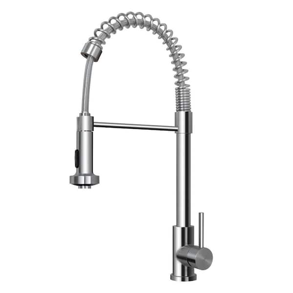 33 in. Drop-In/Undermount 50/50 Double Bowl Stainless Steel 18 Gauge Kitchen Sink with Pull Down Sprayer Faucet