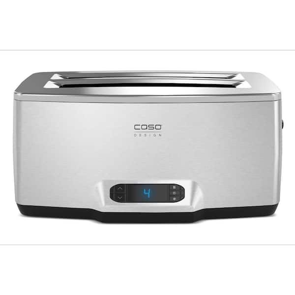 CASO Inox 4-Slice Stainless Steel Long Slot Toaster with Crumb Tray